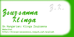 zsuzsanna klinga business card